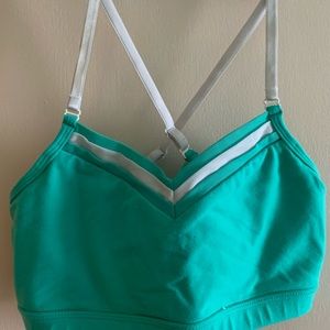 Lululemon teal green criss cross sports bra